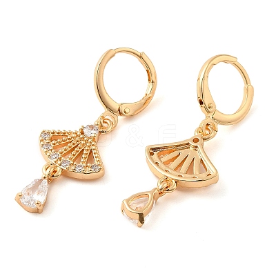 Rack Plating Golden Brass Dangle Leverback Earrings EJEW-B037-25G-1