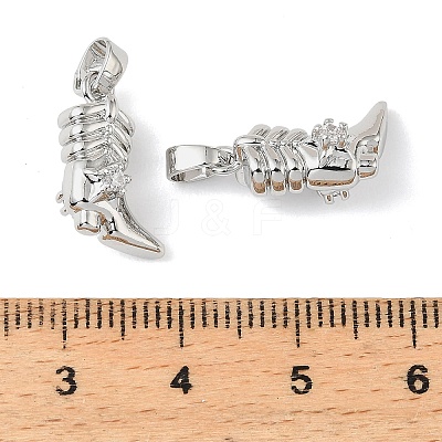 Brass Micro Pave Clear Cubic Zirconia Pendants KK-A290-02P-1