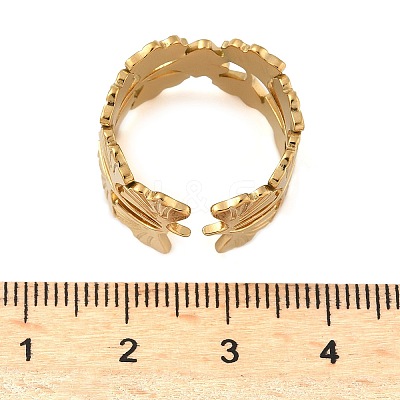 304 Stainless Steel Adjustable Open Cuff Rings for Women LS-RJEW-U060-03E-G-1