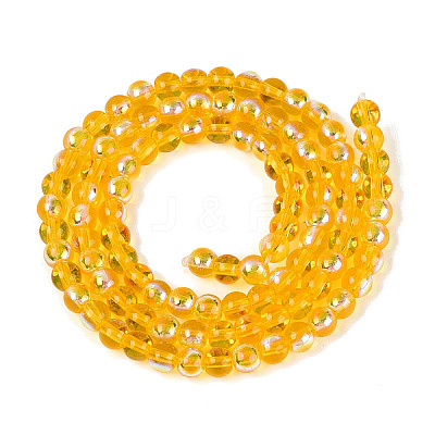 Electroplate Transparent Glass Beads Strands EGLA-Q132-4MM-A18-1