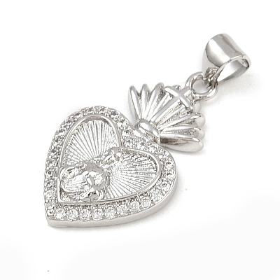 Brass Micro Pave Cubic Zirconia Pendants KK-P323-11U-P02-1