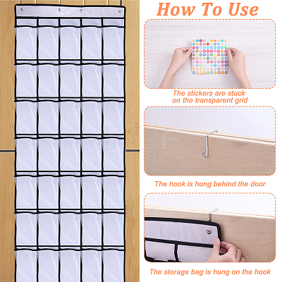 Non-woven Fabrics Door Mounted Shoe Storage Bag AJEW-HY0003-47-1