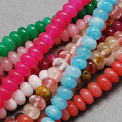 Natural White Jade Bead Strands G-R169-8x5mm-M-1