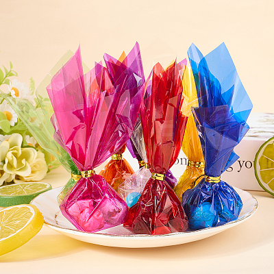 160Pcs 8 Colors Square OPP Candies Wrapping Packaging DIY-WH20055-017B-1