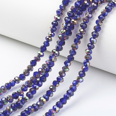 Electroplate Transparent Glass Beads Strands EGLA-A034-T6mm-R12-1