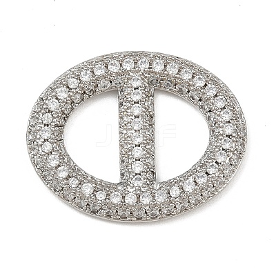 Brass Micro Pave Clear Cubic Zirconia Links Connector Charms KK-K413-04B-P-1