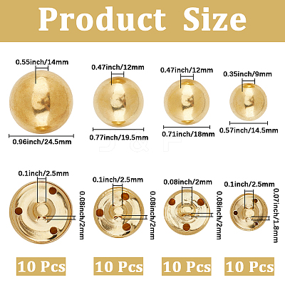 40Pcs 3-Hole Brass Buttons BUTT-CY0001-18A-1