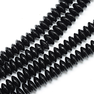 Synthetic Black Stone Bead Spacer Strands G-R359-3x6-01-1-1