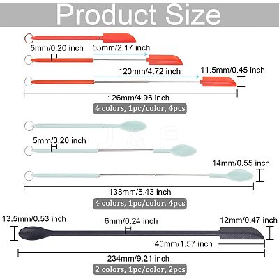 Silicone Flex Spatulas AJEW-OC0003-58-1