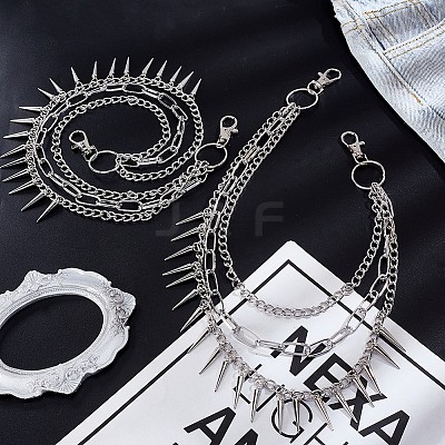 2Pcs Iron Cone Charm Body Chains AJEW-UN0002-12-1