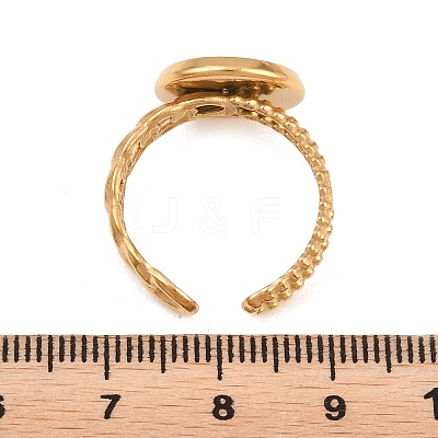 304 Stainless Steel Open Cuff Ring Components STAS-F366-09C-G-1