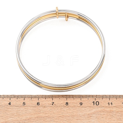 Two Tone 304 Stainless Steel Multi-strand Bangles BJEW-K271-02GP-1