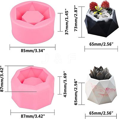 Food Grade DIY Silicone Flowerpot Molds DIY-OC0002-44-1