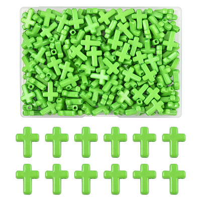 200Pcs Opaque Acrylic Beads SACR-FS0001-39C-1