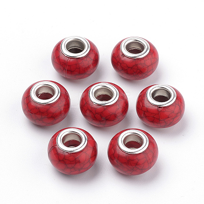 Imitation Turquoise Style Resin European Beads OPDL-Q132-08-1