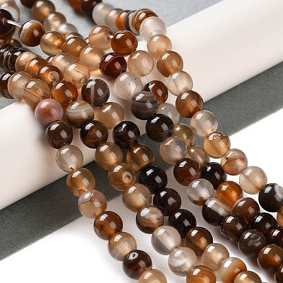 Natural Striped Agate/Banded Agate Beads Strands G-Z060-A01-A10-1