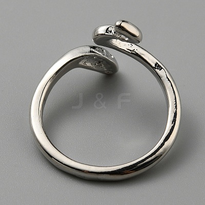 Alloy Snake Cuff Rings RJEW-WH0011-21P-1