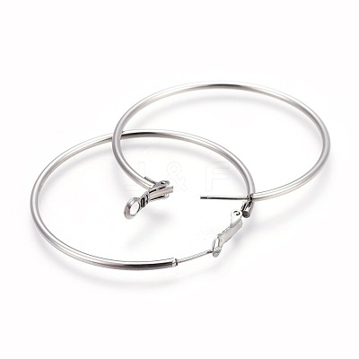 Tarnish Resistant 201 Stainless Steel Hoop Earrings EJEW-F188-24P-C-1