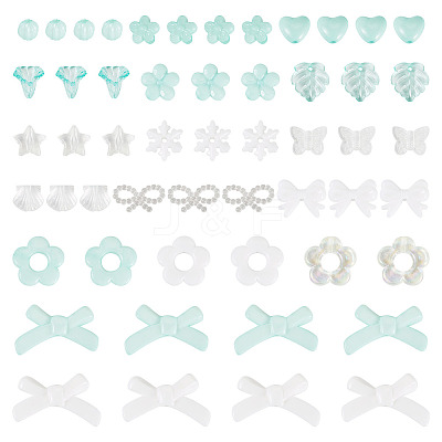 100G Transparent & Opaque Acrylic Beads TACR-TA0001-57C-1