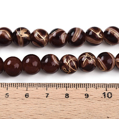 Baking Paint Glass Beads X1-DGLA-N010-10mm-08-1