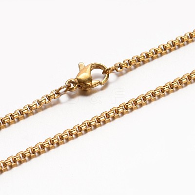 304 Stainless Steel Box Chain Necklaces NJEW-E026-11G-1