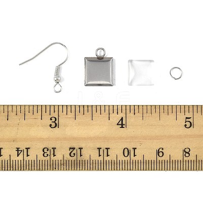 DIY Square Dangle Earring Making Kits DIY-FS0009-17-1