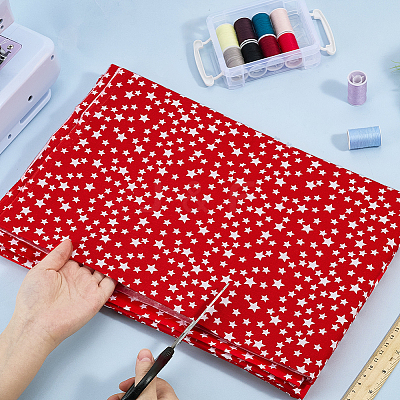 Red Cotton Fabric DIY-WH0750-293A-1