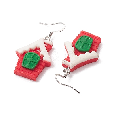 Christmas Resin Dangle Earrings EJEW-JE06088-1