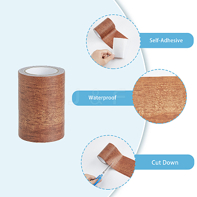 PE Imitation Wood Grain Adhesive Tape AJEW-WH0270-222H-1