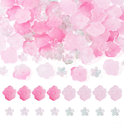 100Pcs 4 Colors Transparent Glass Beads DGLA-TA0001-45-1