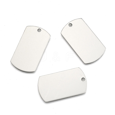 Non-Tarnish 201 Stainless Steel Rectangle Mirror Polished Finish Stamping Blank Tag Pendants X-STAS-S031-03-1