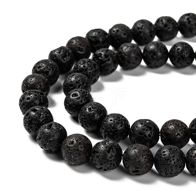 Natural Lava Rock Round Bead Strands G-M169-10mm-03-1