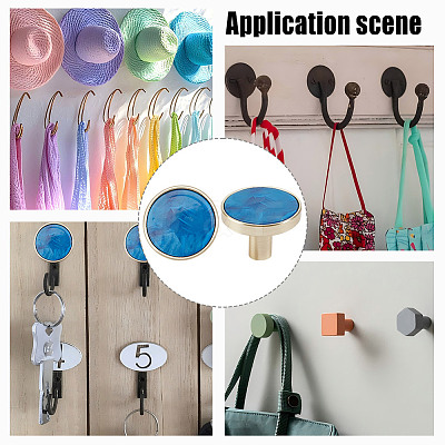 4 Bags Round Zinc Alloy Acrylic Drawer Pull Handles FIND-DR0001-85D-1