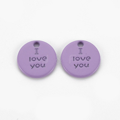 Spray Painted Alloy Charms for Valentine's Day PALLOY-Q433-027E-RS-1