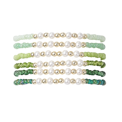 Glass Bead Bracelets BJEW-JB12957-1