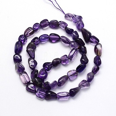 Natural Amethyst Nuggets Bead Strands G-O048-01-1
