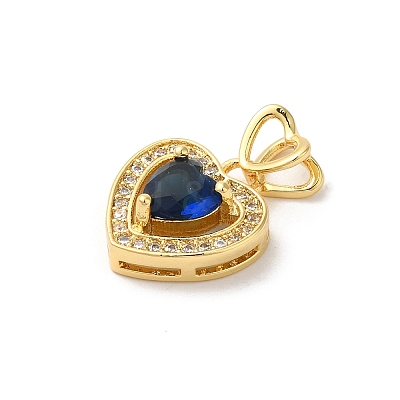 Rack Plating Brass Cubic Zirconia Pendants KK-Z056-14G-01-1