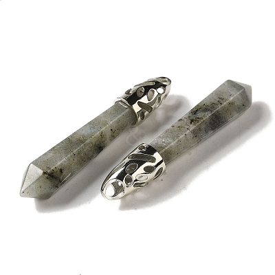 Natural Labradorite Pointed Big Pendants G-Z055-01P-23-1