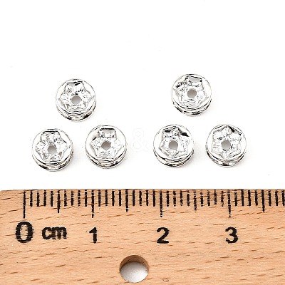 Brass Rhinestone Spacer Beads RB-A014-Z6mm-01S-NF-1