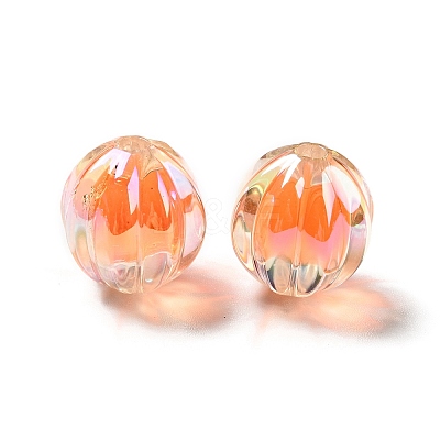 Two Tone UV Plating Rainbow Iridescent Acrylic Beads TACR-D010-05I-1