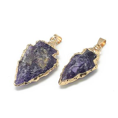 Natural Amethyst Pendants G-Q490-A06-1
