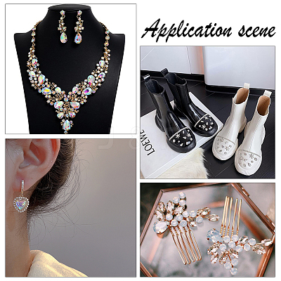 94Pcs 6 Style Pointed Back Glass Rhinestone Cabochons DIY-FG0003-64-1