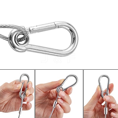 4Pcs 2 Style 304 Stainless Steel Safety Chain Wire Rope AJEW-SZ0001-71-1