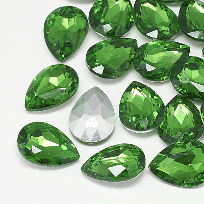 Pointed Back Glass Rhinestone Cabochons RGLA-T081-18x25mm-20-1