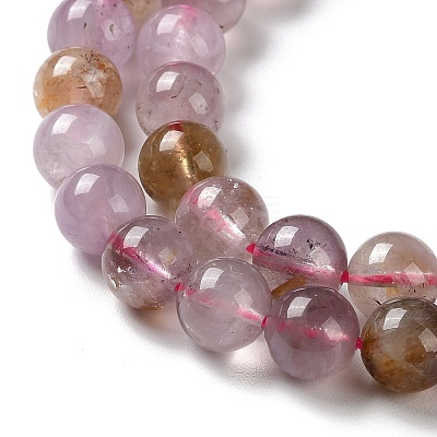 Natural Purple Rutilated Quartz Beads Strands G-M427-A01-02-1