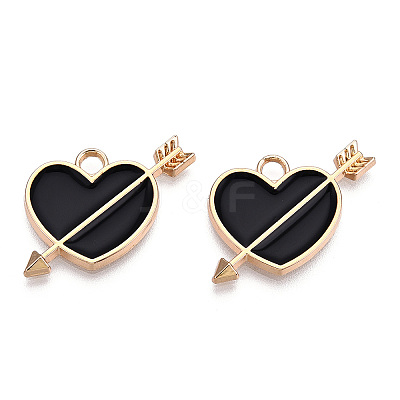 Light Gold Plated Alloy Pendants LS-ENAM-T009-35B-1