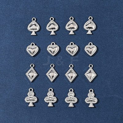 16Pcs 4 Styles Playing Card Theme Charm FIND-FS0003-82-1