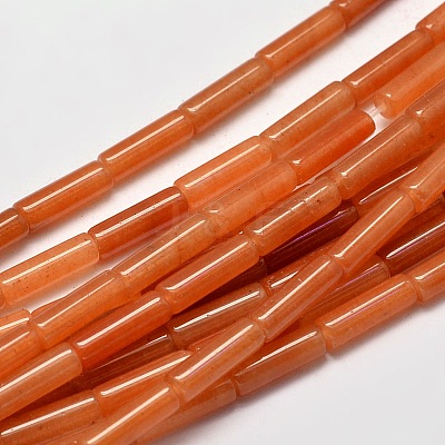 Natural Red Aventurine Column Beads Strands G-F247-06B-1