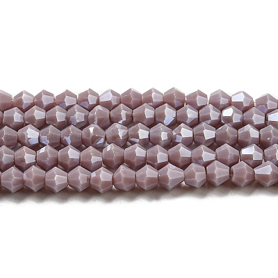 Opaque Solid Color Electroplate Glass Beads Strands GLAA-F029-P4mm-C13-1