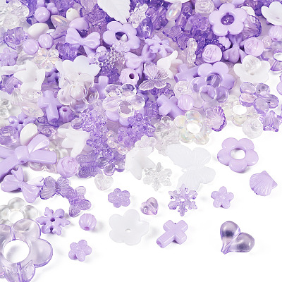 100G Transparent & Opaque Acrylic Beads TACR-TA0001-57A-1